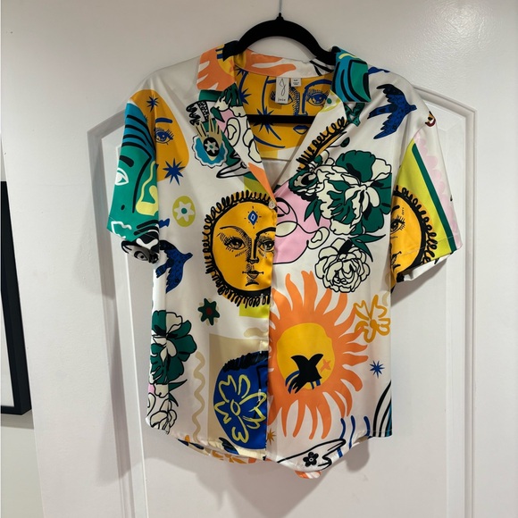 Joie Tops - Bold Sun & Floral joie Button-Up Shirt